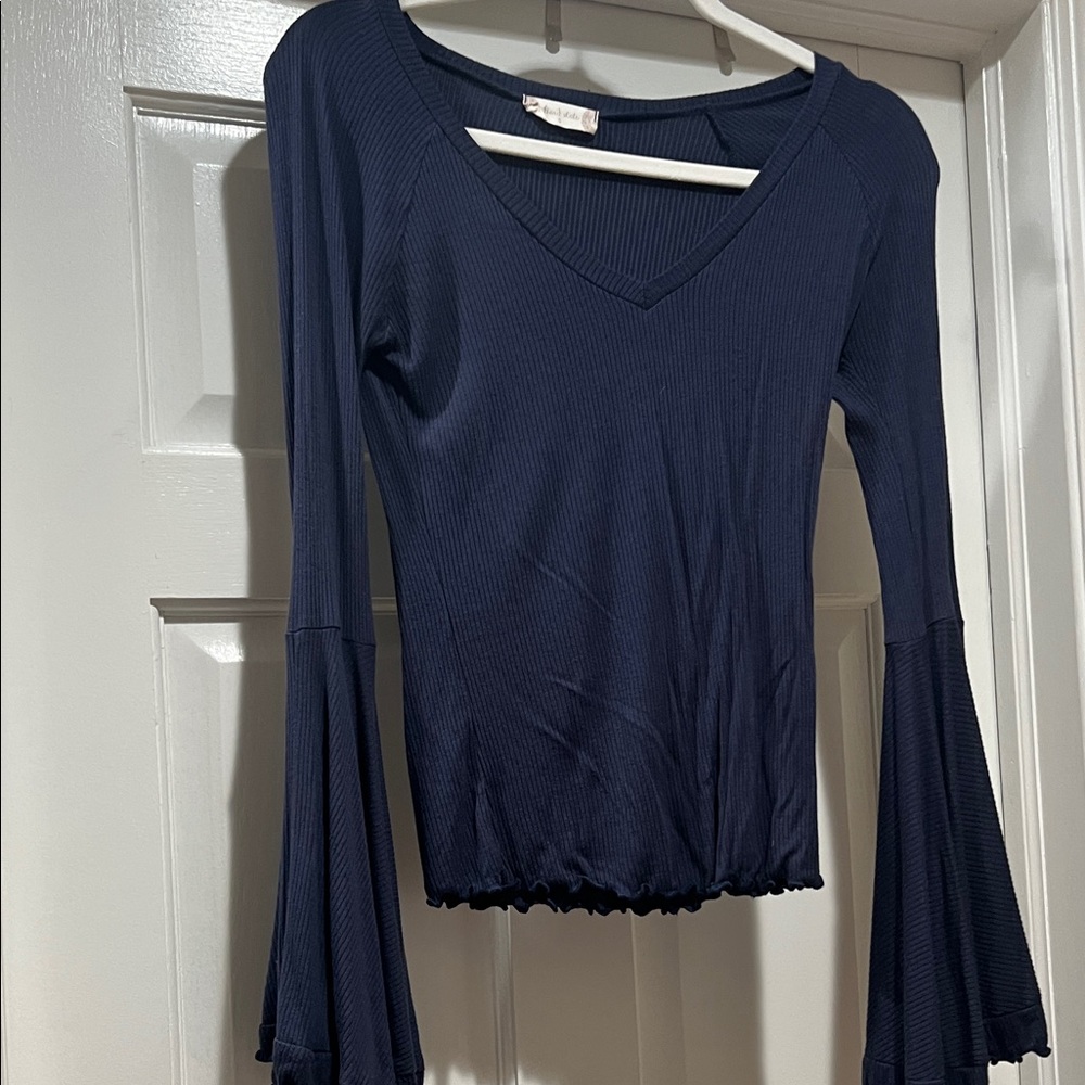 Elegant Navy Blue Women's Top